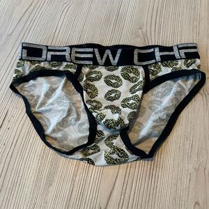 Andrew Christian Black and leopard kiss Pattern Briefs